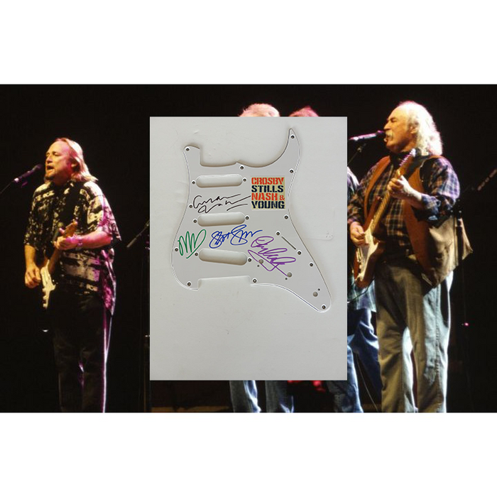 Neil Young David Crosby Graham Nash Stephen Stills CSNY guitar pickguard signed