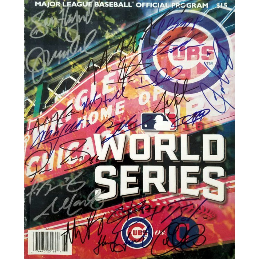 Chicago Cubs 2016 World Series program signed with proof team signed