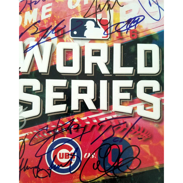 Chicago Cubs 2016 World Series program signed with proof team signed