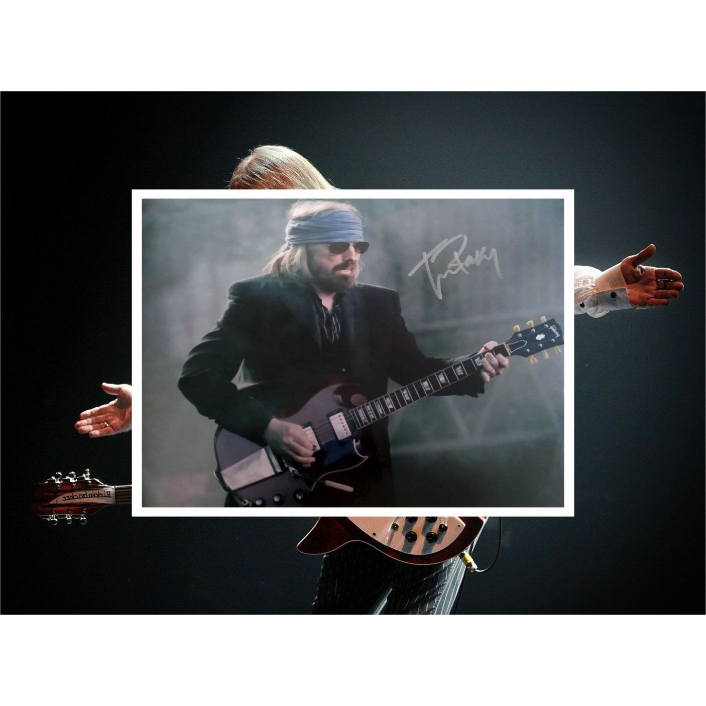Tom Petty 8 by 10 photo signed with proof