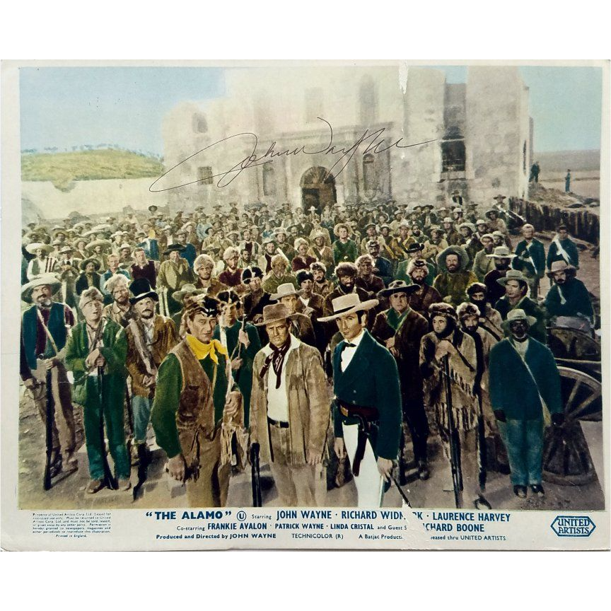 Marion Morrison John Wayne the Duke original Alamo movie Lobby card signed