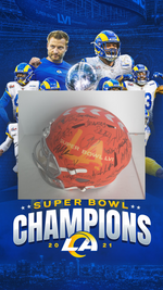 Load image into Gallery viewer, Los Angeles Rams 2021-22 team signed speed Super Bowl Riddell helmet
