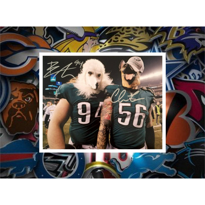 Philadelphia Eagles Chris Long and Beau Allen 8x10 photo signed