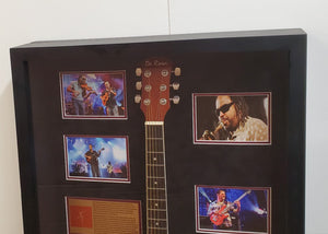 Dave Matthews Band all 5 members signed framed guitar with proof