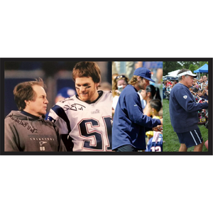 New England Patriots Tom Brady and Bill Belichick 8x10 photo signed with proof