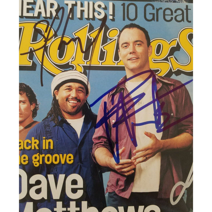 Dave Matthews LeRoi Moore Stephan Lessard Boyd Tinsley Carter Beauford  DMB Rolling Stone magazine signed with proof